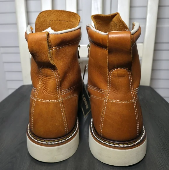 Thorogood 6″ Tobacco Safety Moc Toe Wedge Work Boots 804-4200 Men's Size 9 EE